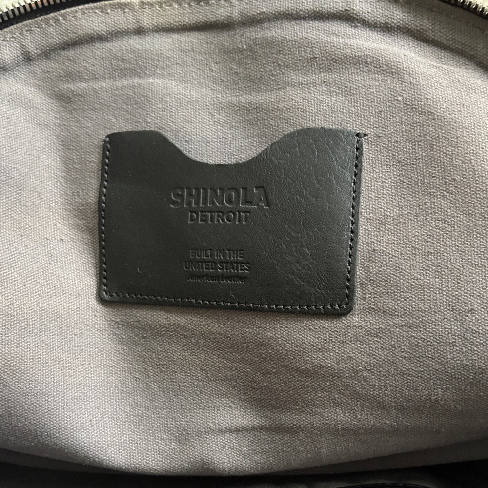 Shinola Detroit Runwell Backpack Bag Mens Black Leather Adjustable Commuter Tote - Picture 5 of 8